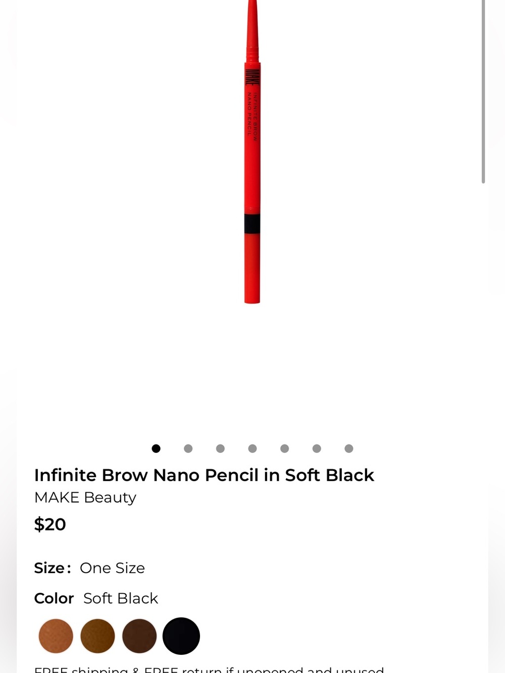 Make Beauty infinite brow nano pencil in soft black!